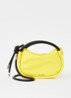 Mini Knot handtas met leren details  - Geel