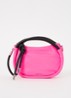 Mini Knot handtas met leren details  - Fuchsia