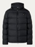 Active Cloud puffer jack met afneembare capuchon en ritszakken - Zwart