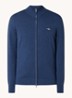 Fijngebreid vest met logoborduring - Indigo