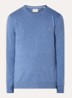 Fijngebreide pullover met logo - Blauw
