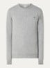 Fijngebreide pullover van wol met logoborduring - Grijsmele