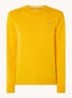 Fijngebreide pullover van wol met logoborduring - Donkergeel