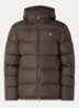 Puffer jack met capuchon en ritszakken - Donkerbruin