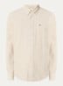 Regular fit overhemd van corduroy met logoborduring - Creme