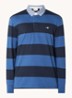 Regular fit polo met streepprint en logo - Blauw