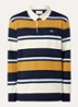Regular fit polo met streepprint en logo - Blauw