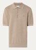Regular fit polo met structuur - Donkerbeige