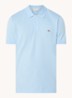 Regular fit polo van piqué katoen met logo - Lichtblauw
