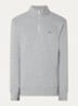 Shield sweater met halve rits en logo - Middengrijs