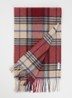 Sjaal van merino wol met ruitdessin 180 x 30 cm - Rood