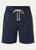 Straight fit korte broek met steekzakken - Blauw