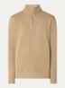 Sweater met halve rits en logoborduring - Camel