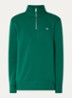 Sweater met halve rits en logoborduring - Groen