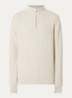 Trui met logo en halve rits - Beige