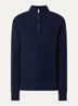 Trui met logo en halve rits - Donkerblauw