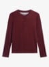 Becca longsleeve in wolblend - Donkerrood