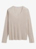 Belen longsleeve in wolblend met V-hals - Beige