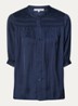Catrine blouse van satijn - Donkerblauw