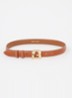 Le Lauren riem van leer met logo - Roestbruin