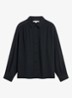Lilie blouse in zijdeblend met plooien - Zwart