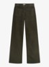 Mael high waist flared jeans van corduroy met opgestikte zakken - Mosgroen