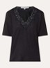 Maevanelle top met broderie - Zwart