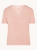Maurine T-shirt met V-hals en borduring - Oudroze