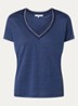 Mirana T-shirt van linnen met lurex - Indigo