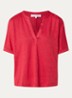 Mirora T-shirt van linnen - Donkerrood