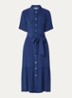 Raina midi blousejurk met borstzakken en strikceintuur - Donkerblauw