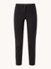 Roxane mid waist slim fit cropped pantalon met stretch - Zwart
