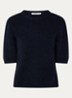 Alpha fijngebreide trui in alpaca wolblend - Donkerblauw