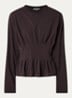 Inez longsleeve met plissé - Aubergine