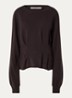 Manzi pullover van wol met peplum - Aubergine