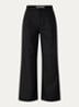 Paula high waist loose fit pantalon met steekzakken - Zwart