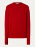 Grofgebreide trui in kasjmierblend met logo - Rood