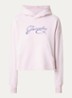 Hoodie met logoprint en gerafelde zoom - Lichtroze