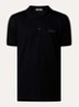 Regular fit polo van piqué katoen met logo - Zwart