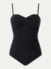 Corrigerend bandeau badpak met voorgevormde cups - Zwart
