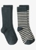 Ribgebreide sokken in 2-pack - Blauwgrijs