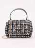 Everlee schoudertas met tweed-look - Zwart