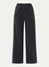 Harper high waist wide leg jeans  met elastische band en steekzakken - Donkergrijs