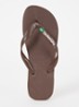 Brasil slipper met logo - Donkerbruin