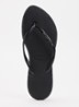 Slim Point Glitter slipper met glitter en logo - Zwart