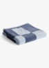 Check badhanddoek  50 x 90 cm - Donkerblauw