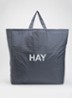 Grid XL shopper met ruitdessin en logo - Donkerblauw