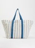 Outdoor Market Picnic shopper van canvas met streepprint - Multicolor
