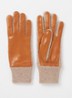 Jeanne handschoenen met lamsleren details - Cognac