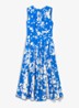 Angelica midi jurk met plooien - Blauw